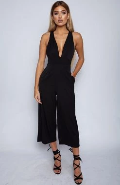Babyboo Fashion Jumpsuits Totally Down Jumpsuit - Black