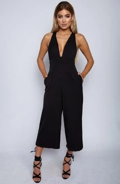 Babyboo Fashion Jumpsuits Totally Down Jumpsuit - Black