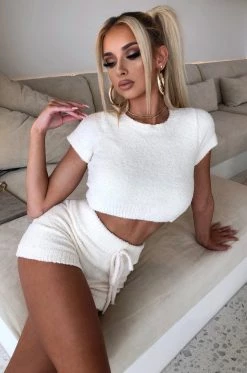 C.F Belle Cozy Crop - Cream