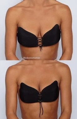 Babyboo Fashion Breast Lift Silicone Bra - Black