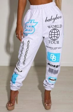 M.T Bossy Graphic Trackpant - Blue