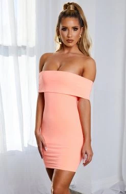 L.F Brittney Mini Dress - Neon Peach