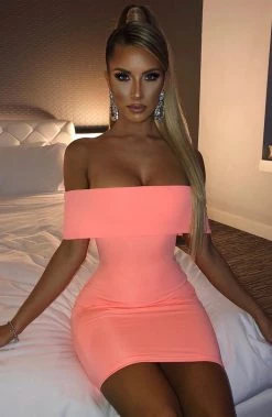 L.F Brittney Mini Dress - Neon Peach