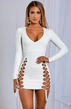 S.D NEW ARRIVALS Candy Mini Dress - White