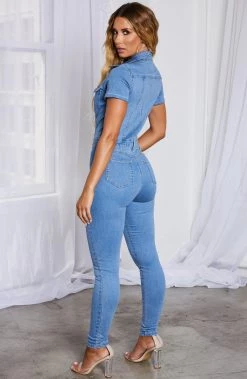 Z.Y Cardi Jumpsuit - Light Denim