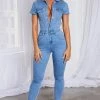 Z.Y Cardi Jumpsuit - Light Denim