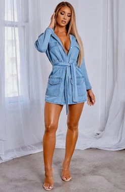 L.F Charlize Shirt Dress - Light Denim