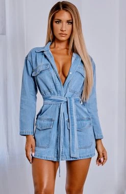 L.F Charlize Shirt Dress - Light Denim