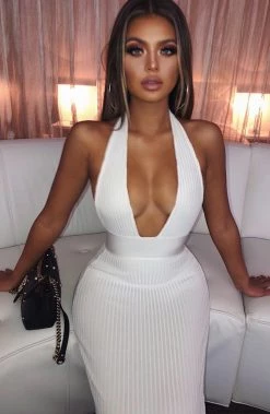 L.F Taryn Maxi Bandage Dress - White