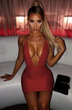 L.F NEW ARRIVALS Capri Mini Dress - Red Sparkle