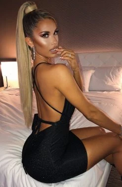 L.F NEW ARRIVALS Capri Mini Dress - Black Sparkle