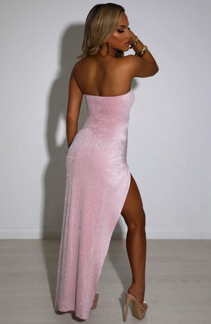 M.T NEW ARRIVALS Sylvianna Maxi Dress - Pink Sparkle