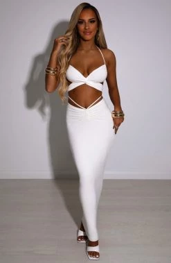 R.F Leticia Maxi Skirt - White NEW ARRIVALS