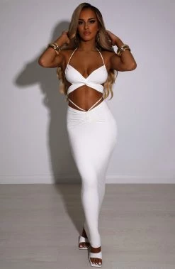 R.F Leticia Maxi Skirt - White NEW ARRIVALS