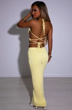 R.F NEW ARRIVALS Leticia Maxi Skirt - Lemon