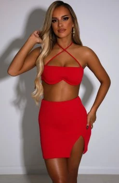 L.F Layla Crop - Red