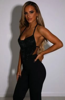 C.F Valery Diamante Top - Black NEW ARRIVALS