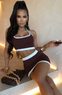 R.F Cara Mini Skirt - Chocolate NEW ARRIVALS