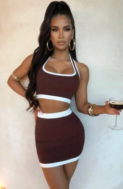 R.F Cara Mini Skirt - Chocolate NEW ARRIVALS