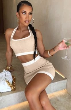 R.F NEW ARRIVALS Cara Mini Skirt - Beige