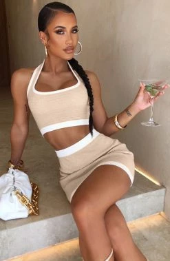 R.F NEW ARRIVALS Cara Mini Skirt - Beige