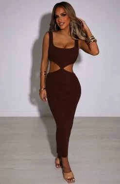 T.T NEW ARRIVALS Catrina Midi Dress - Chocolate