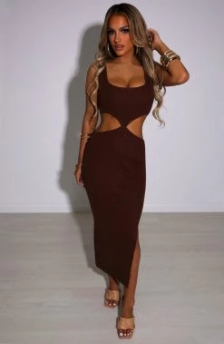 T.T NEW ARRIVALS Catrina Midi Dress - Chocolate