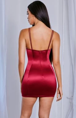 S.D NEW ARRIVALS Chantel Mini Dress - Burgundy