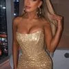 R.F Cindy Mini Dress - Gold Glitter