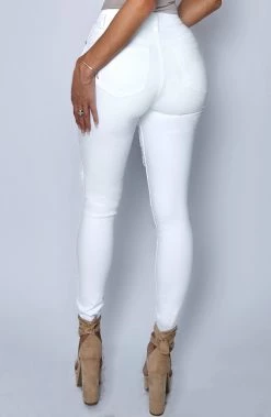 W.K Honey Crush Jeans High Waisted - White NEW ARRIVALS