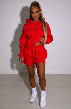 M.T Ivy Luxe Hoodie - Red NEW ARRIVALS