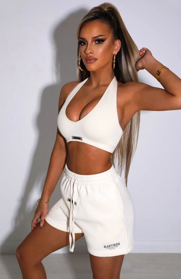 M.T NEW ARRIVALS Cora Luxe Shorts - Cream