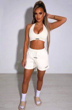 M.T NEW ARRIVALS Cora Luxe Shorts - Cream