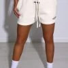 M.T NEW ARRIVALS Cora Luxe Shorts - Cream