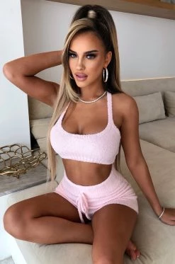 C.F NEW ARRIVALS Abby Cozy Crop - Baby Pink