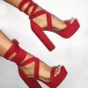 L.F Danica Block Heels - Red NEW ARRIVALS