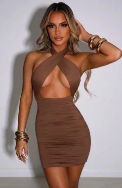 L.F Dominique Mini Dress - Chocolate NEW ARRIVALS