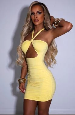 L.F NEW ARRIVALS Draya Mini Dress - Lemon