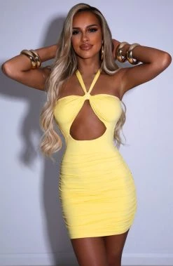 L.F NEW ARRIVALS Draya Mini Dress - Lemon