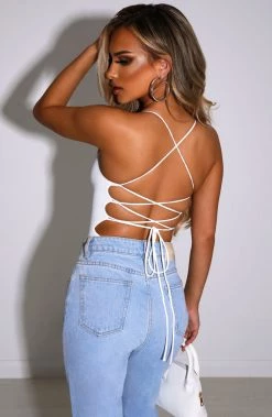 Y.Z NEW ARRIVALS Elena Bodysuit - White