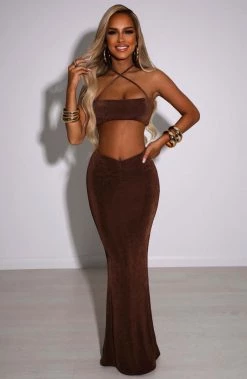 B.D Elita Crop - Chocolate NEW ARRIVALS