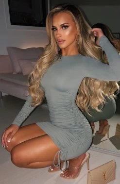 L.F Essence Mini Dress - Khaki NEW ARRIVALS