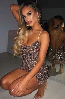 C.F Gigi Mini Dress - Bronze Sequin