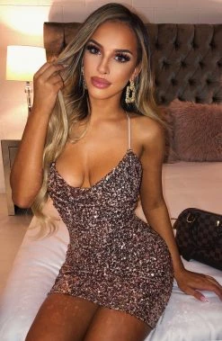 C.F Gigi Mini Dress - Bronze Sequin