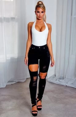 W.K Honey Crush Jeans High Waisted - Black Denim