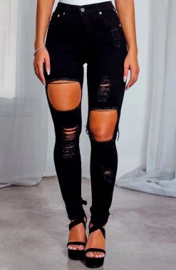 W.K Honey Crush Jeans High Waisted - Black Denim