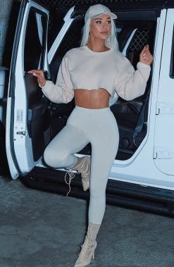 F.I Shani Grimmond X Babyboo - Cya Cropped Jumper - Beige Tops