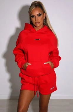 M.T Ivy Luxe Hoodie - Red NEW ARRIVALS