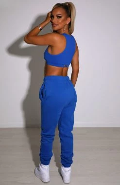 M.T NEW ARRIVALS Ivy Luxe Trackpant - Electric Blue