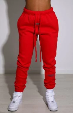 M.T NEW ARRIVALS Ivy Luxe Trackpant - Red